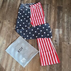 KDF Womens Size 2 USA Patriotic Jeans ☆ Brand NEW w/tags ☆Red, White, Blue,stars